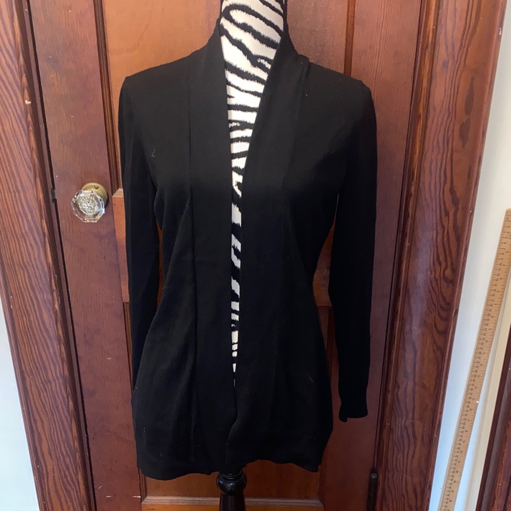 Brooks Brothers Black Open Front Cardigan size large